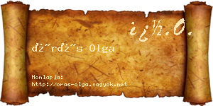 Órás Olga névjegykártya